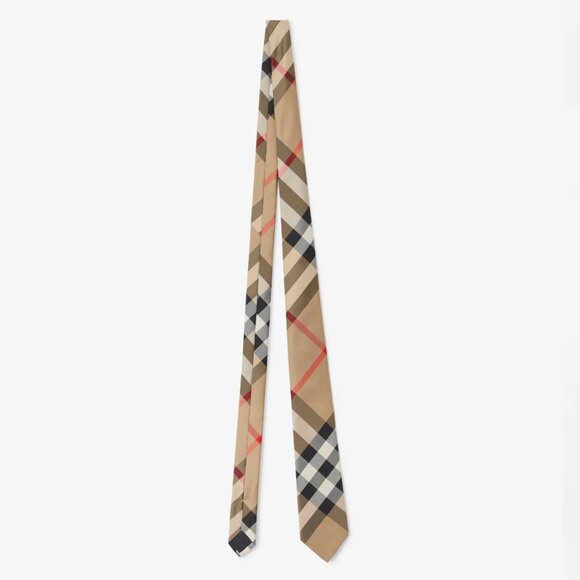 NWT【Burberry】Nova Check Silk Tie Manston Check - Picture 4 of 9